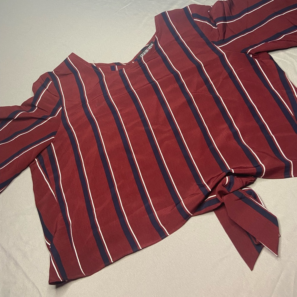 Striped Tie Back Top